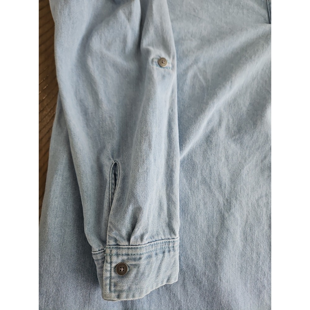 Time And Tru Denim Dress XL Blue Pockets Minimalist Cotton Basic Coastal Capsule - Picture 12 of 16